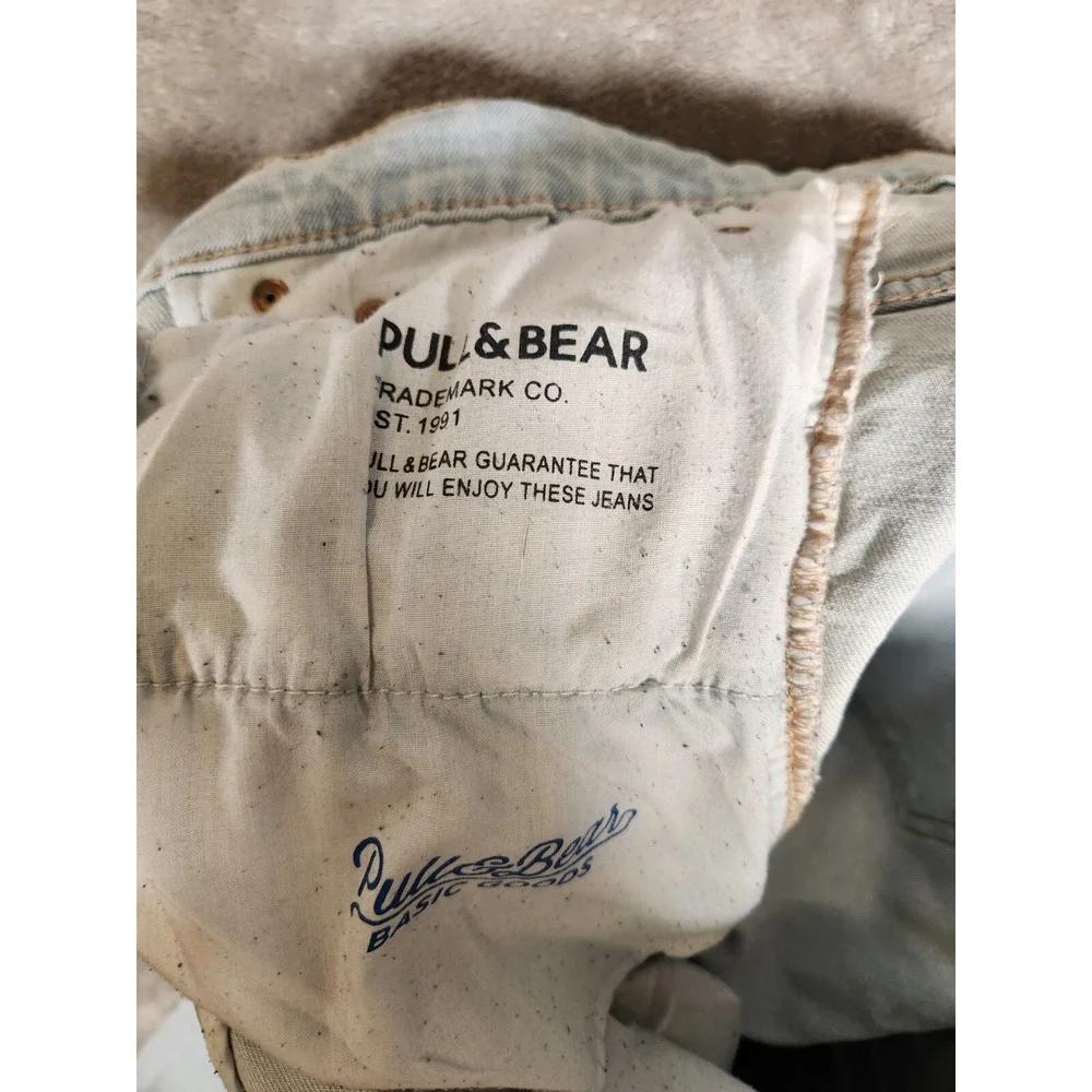 Pull and Bear Jeans Women's 39X32 (Tag EUR 48 MEX 38) Blue Skinny STAIN‎